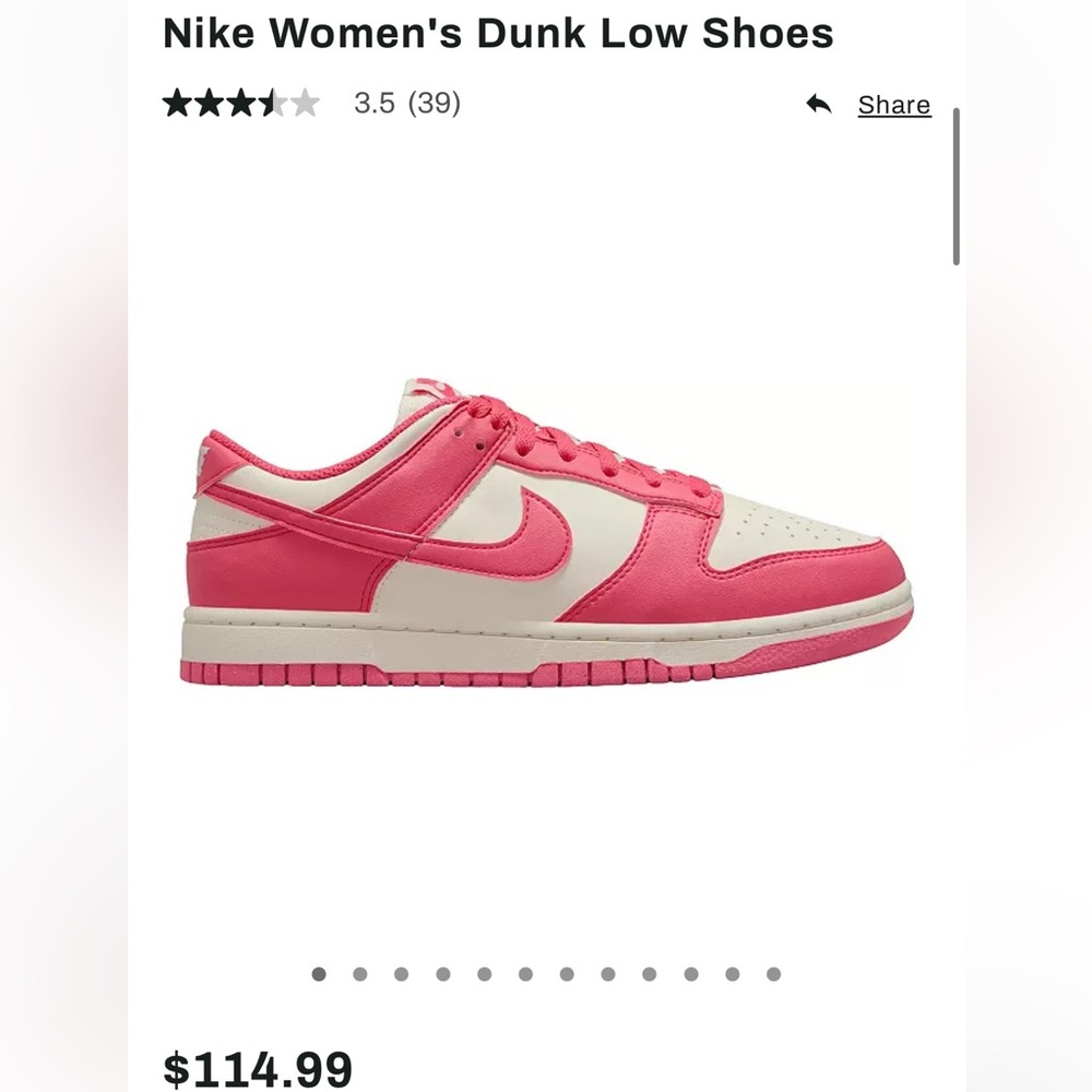 Women’s Nike Pink Dunk Low Shoe